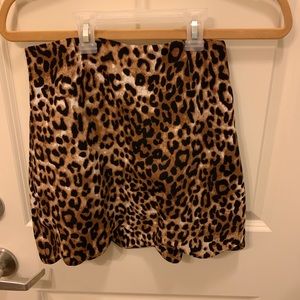 Cheetah skirt, scalloped bottom